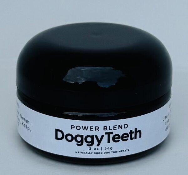 Jar of DoggyTeeth Power Blend Dog Toothpaste